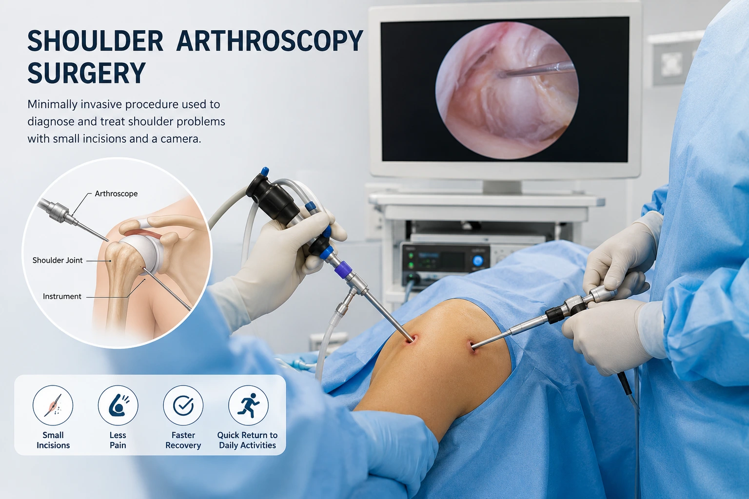 Shoulder Arthroscopy Surgery medical illustration
